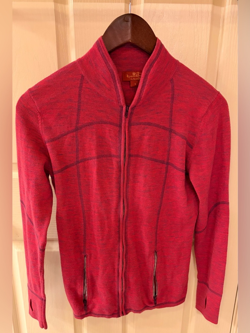 Krimson Klover by the Sweater Girl Pink Full Zip Sweater, Small